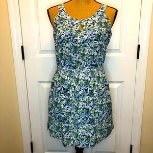 Shoshanna 100% Silk Blue and Green Print Dress size 4